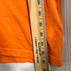 Hollister Orange V-Neck T-Shirt Icon Seagull Logo 100% Cotton Men’s Size Y2K
