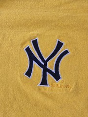 VTG 90s Pro Player Men’s XL NY Yankees MLB 99 Yellow Navy Vneck T-shirt Rare