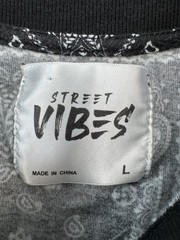 Street Vibes Black & White Short Sleeve Paisley Print Shirt Mens Large Bandana