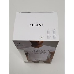 4Pack Alfani T-Shirt Mens Small White Solid 100% Cotton Regular Fit Tagless