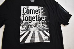 Lyrics By Lennon & McCartney Mens Come Together Zipper Pocket Black Shirt New XL