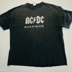 Aces & Eights AC/DC Back In Black Graphic T-Shirt Mens XL Black Rock Band Tee