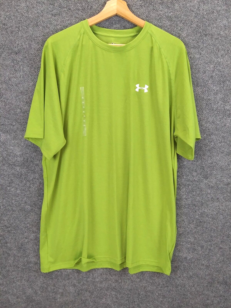 Under armour T-Shirt Mens XL Green SS Heatgear Polyester Elastane