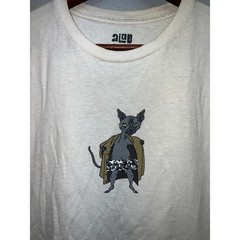 Alab Cat Shirt Hairless Sphynx Cat White Cartoon Kitten Animal Tee Medium