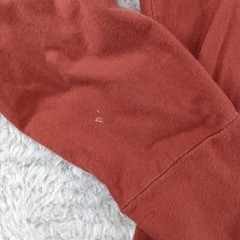 Hollister Shirt Mens Small Orange Blue Drawstring Logo Muff Pocket Hooded Tee
