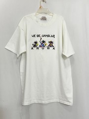 Vtg 90’s Aruba Size XL Souvenir Travel White T-Shirt Unisex WE BE GAMBLIN! EUC