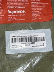 Supreme Hanes Tagless Tees SS22 Olive size Small NEW
