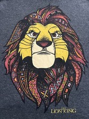 Disney Lion King Men’s Medium Shirt Gray Simba Mufasa Short Sleeve Casual Tee