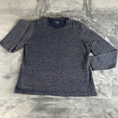 UNTUCKit Lambert Striped Cotton Crewneck T Shirt Mens L Navy Nautical Casual