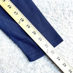 Ficerd Men’s Solid Blue V-neck Long Sleeve Thermal Waffle T-Shirt Size XL