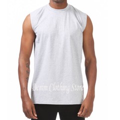 PROCLUB HEAVY WEIGHT SOLID PLAIN COTTON SLEEVELESS MUSCLE TEE SHIRTS SIZE M- 7XL
