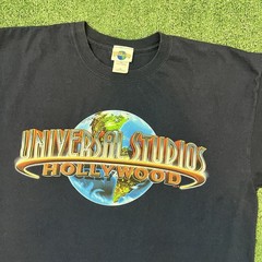 Rare Vintage Universal Studios Hollywood Puff Print Style Promo Shirt XXL Navy