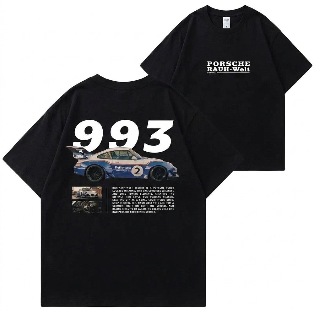 Porsche 993 RWB Shirt Vintage Racing Car Graphic Tee