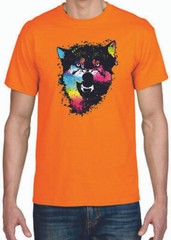 Adult DryBlend® T-Shirt – ( COLORFUL TECHINCOLOR / NEON WOLF / WOLVES)