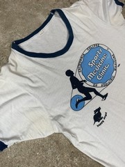 Vintage 60s Ringer Waterprint T-Shirt California College Sports Marathon Runner