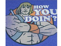 DC Comics Freeze He-Man Men’s Distressed How you doin? Heathered Blue – NEW