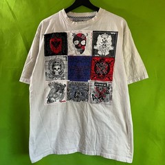 Avirex Mens Graphic Patch T-Shirt Grey Skulls Crests Short Sleeve Size Medium
