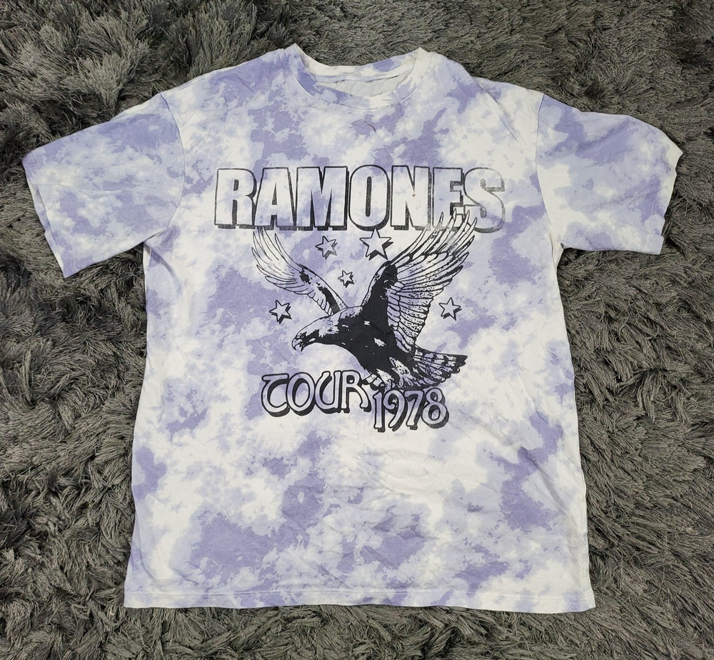 Ramones Shirt Mens Medium Purple Tie Dye 1978 Tour Band Music Punk Rock 70s Flaw