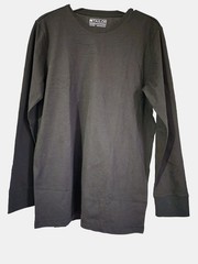 MTailor Men’s Solid Long Sleeve Cotton T-Shirt Black New Size Large
