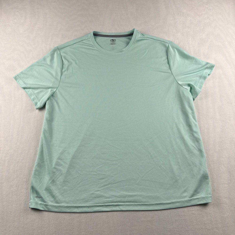 Athletic Works Size 2XL Crew Neck T-Shirt Aqua Green Workout Polyester