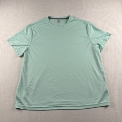 Athletic Works Size 2XL Crew Neck T-Shirt Aqua Green Workout Polyester