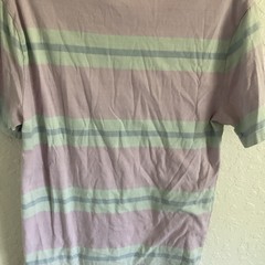 GAP women’s Purple/Green Striped Crew Neck Short Sleeve T-Shirt Sz S