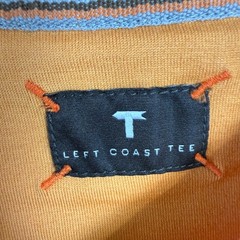 Left Coast Tee T-Shirt Mens Medium Orange 100% Peruvian Cotton Luxury Basic