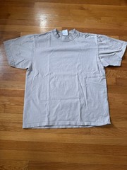 Shaka Wear Heavyweight Blank T Shirt Tan Size Large Made In USA 100% Cotton