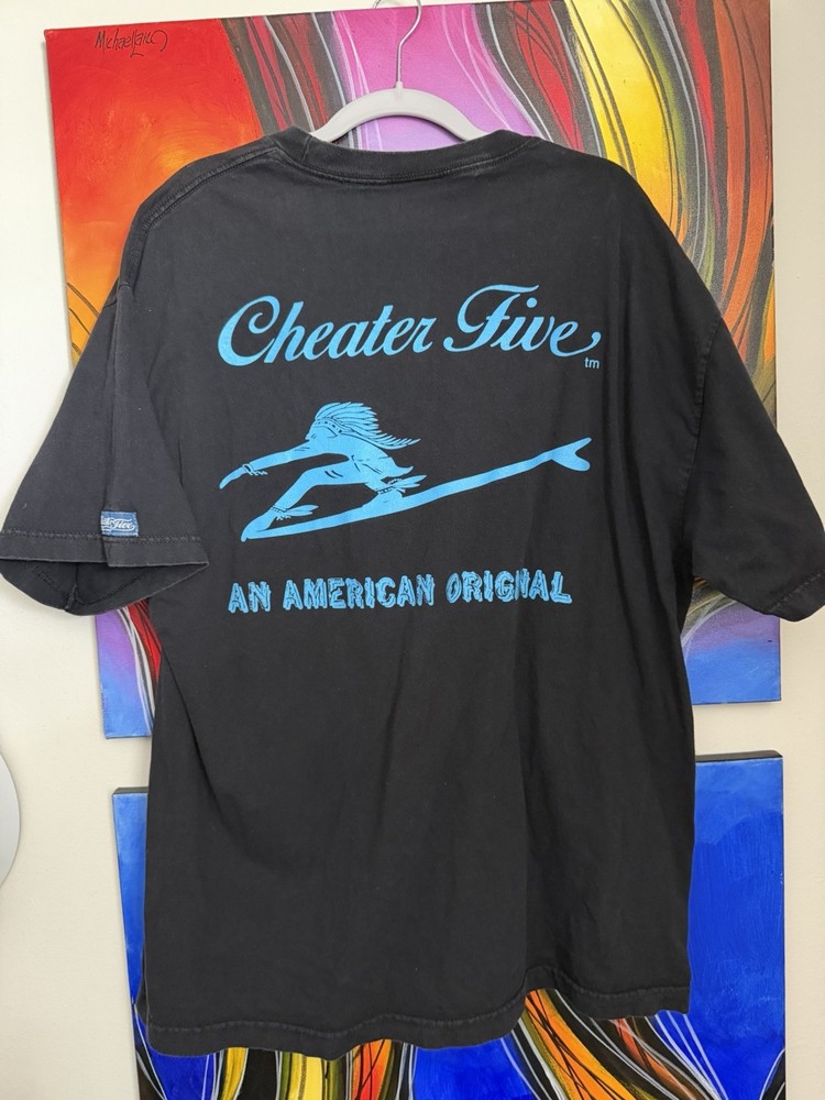 2000 Y2k Surfwear Cheater Five Surfer Graphic Tshirt Hawai Hawaiian Oahu XL