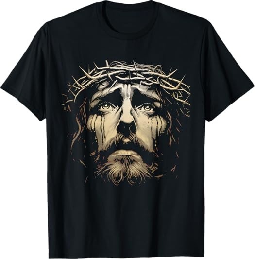 NEW LIMITED Jesus Christ Face With Crown Of Thorns God Bible Tee T-Shirt