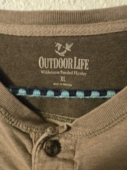 Tan and brown Outdoor Life long sleeve Henley shirt