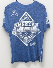 American Fighter Premium Athletics T-Shirt Adult M Blue Training Gym MMA Active