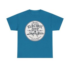 Drink Electric City Lager Beer Brewing Co. Kaukauna WI Retro Breweriana T-Shirt