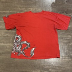Vintage Y2K JNCO Dragon Wrap Around Red T Shirt Mens 2XL E1