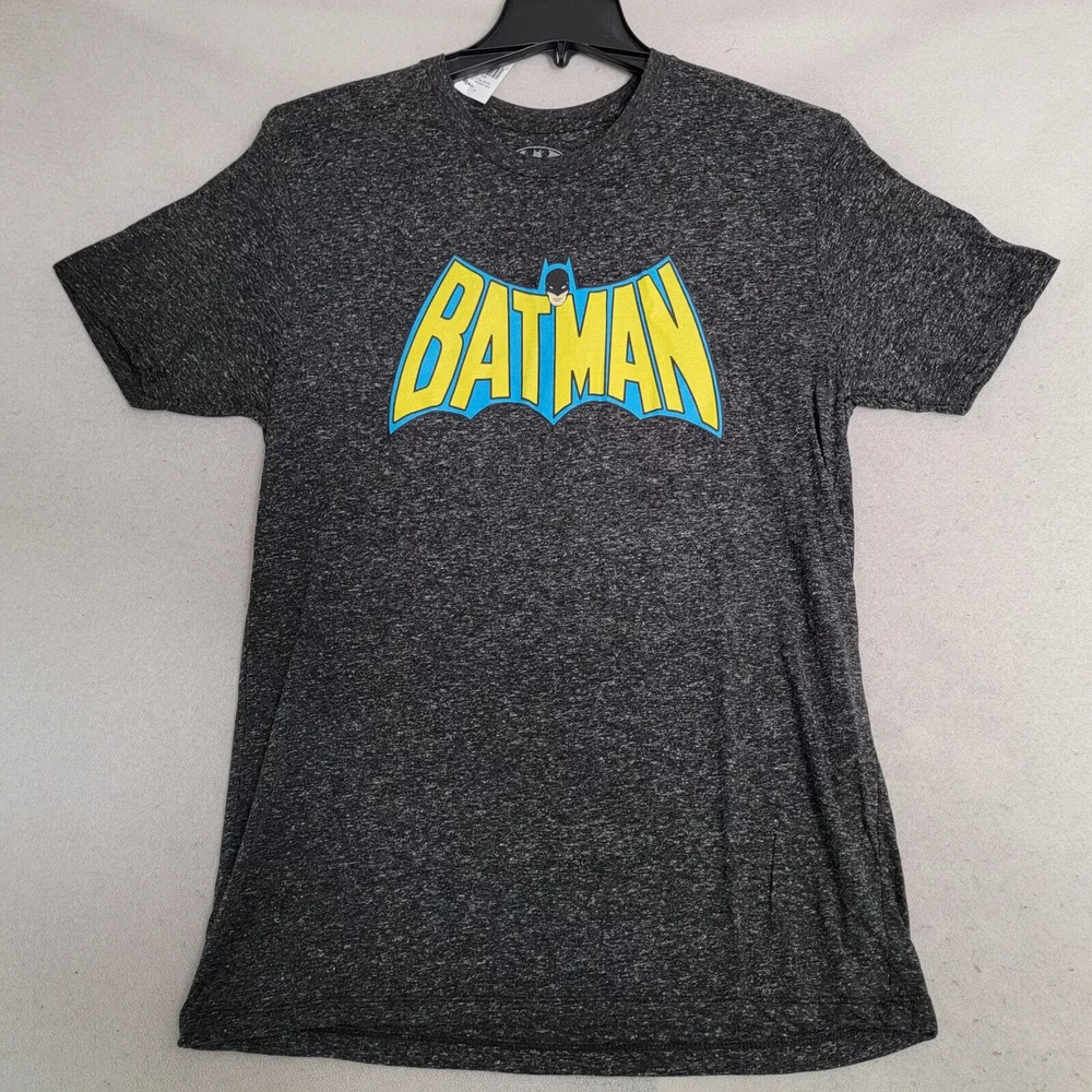 Batman linen t shirt Mens Large Black DC Comics Casual Retro Outdoor Classic NWT