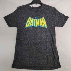 Batman linen t shirt Mens Large Black DC Comics Casual Retro Outdoor Classic NWT