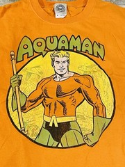 DC Comics Retro Aquaman T Shirt Adult Medium Orange Tee Superhero DCU