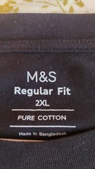 M&S Mens TSHIRT Tshirts X Two Size 2XL Black Pure Cotton Short Sleeve 2 Tops