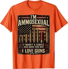 I’m Ammosexual Born This Way Love Guns USA Flag Graphic T-Shirt