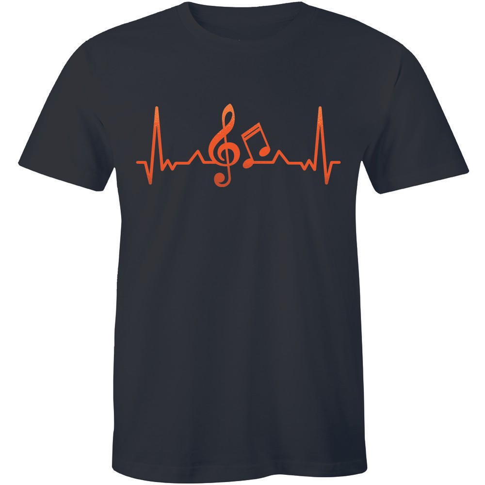 Musical Notes Heartbeat T Shirt Love Music Singer Dancer Musician Gift Tee