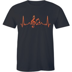 Musical Notes Heartbeat T Shirt Love Music Singer Dancer Musician Gift Tee