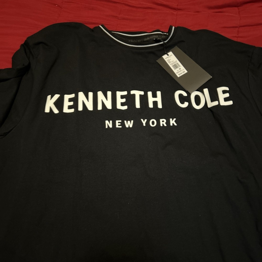 NWT Kenneth Cole New York Men’s Black Big & Tall 95% Cotton T-Shirt Size 4X
