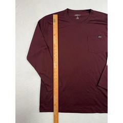 Genuine Dickies Mens XL Long Sleeve Pocket Tee Relaxed Fit Performance Burgundy