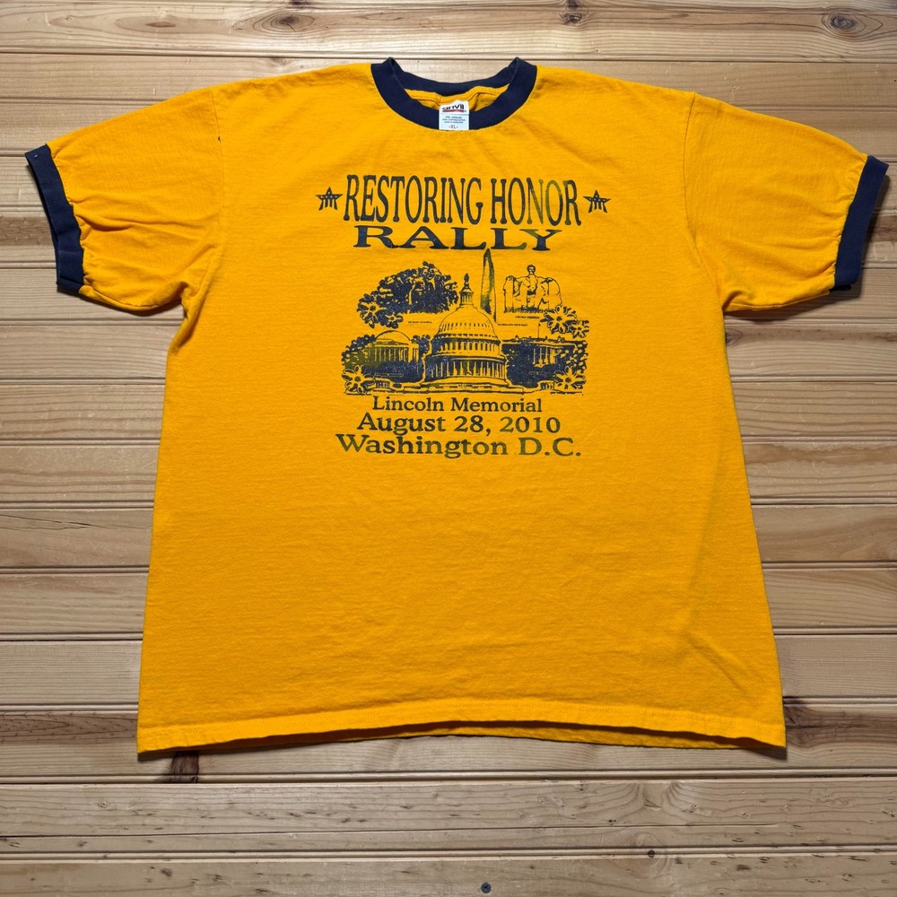 2010 Restoring Honor Rally Washington DC Political Graphic Ringer T-Shirt – XL