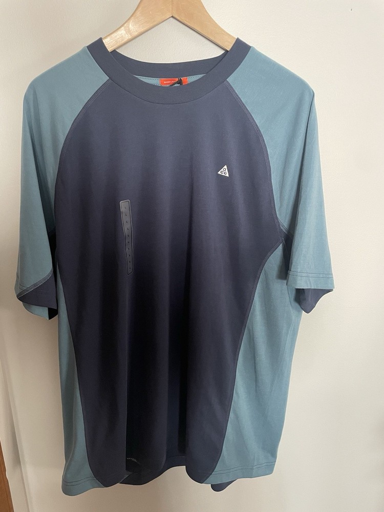 NEW Nike ACG Goat Rocks T Shirt Dri Fit ADV UV Blue Men’s Size Large HJ2881-437