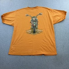 Tommy Bahama Shirt Mens Medium Orange Motorcycle Chillin Without Cause Tee Adult