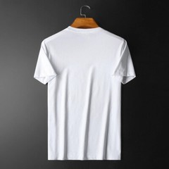 New Fashion Lion Rhinestone Summer Short Sleeve Luxury Men Cotton Trend T-Shirt