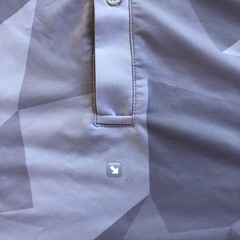 Mantra Performance Polo Shirt Mens 2XL Gray Geometric Stretch Band Collar Golf