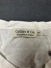 NWT Men’s Collars & Co Premium Cotton and Silk Blend T Shirt White Size 2XL