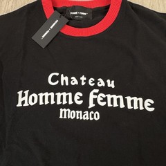 NWT Homme Femme Chateau Monaco T Shirt Black Red Crew Neck Heavy Cotton XXL